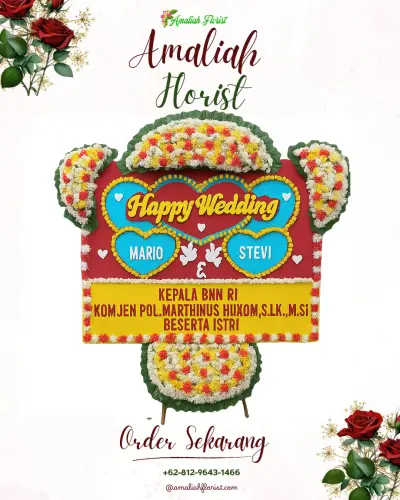 Karangan Papan Bunga Pernikahan di Subamia